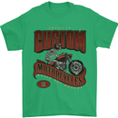 American Custom Motorcycles Biker Motorbike Mens T-Shirt Cotton Gildan Irish Green