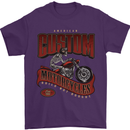 American Custom Motorcycles Biker Motorbike Mens T-Shirt Cotton Gildan Purple
