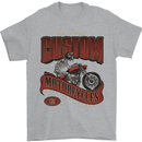 American Custom Motorcycles Biker Motorbike Mens T-Shirt Cotton Gildan Sports Grey