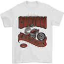 American Custom Motorcycles Biker Motorbike Mens T-Shirt Cotton Gildan White