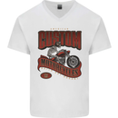 American Custom Motorcycles Biker Motorbike Mens V-Neck Cotton T-Shirt White