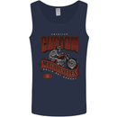 American Custom Motorcycles Biker Motorbike Mens Vest Tank Top Navy Blue