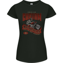 American Custom Motorcycles Biker Motorbike Womens Petite Cut T-Shirt Black
