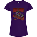 American Custom Motorcycles Biker Motorbike Womens Petite Cut T-Shirt Purple