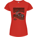 American Custom Motorcycles Biker Motorbike Womens Petite Cut T-Shirt Red
