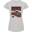 American Custom Motorcycles Biker Motorbike Womens Petite Cut T-Shirt Sports Grey