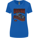 American Custom Motorcycles Biker Motorbike Womens Wider Cut T-Shirt Royal Blue