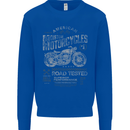 American Custom Motorcycles Motorbike Biker Kids Sweatshirt Jumper Royal Blue