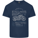 American Custom Motorcycles Motorbike Biker Kids T-Shirt Childrens Navy Blue