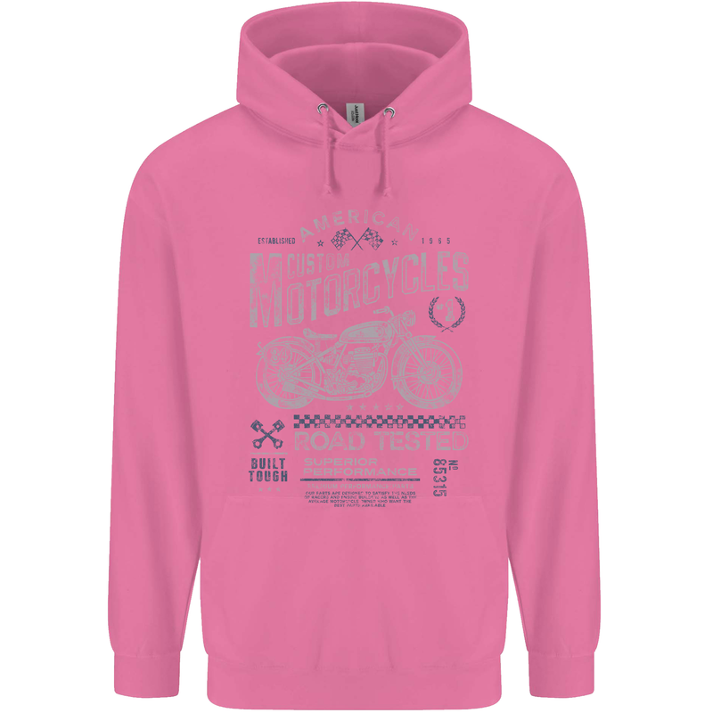 American Custom Motorcycles Motorbike Biker Mens 80% Cotton Hoodie Azelea