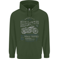 American Custom Motorcycles Motorbike Biker Mens 80% Cotton Hoodie Forest Green