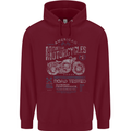 American Custom Motorcycles Motorbike Biker Mens 80% Cotton Hoodie Maroon