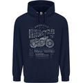 American Custom Motorcycles Motorbike Biker Mens 80% Cotton Hoodie Navy Blue