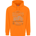 American Custom Motorcycles Motorbike Biker Mens 80% Cotton Hoodie Orange