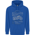 American Custom Motorcycles Motorbike Biker Mens 80% Cotton Hoodie Royal Blue
