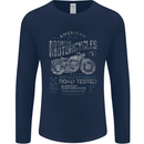 American Custom Motorcycles Motorbike Biker Mens Long Sleeve T-Shirt Navy Blue