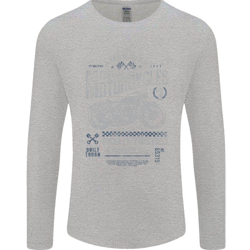 American Custom Motorcycles Motorbike Biker Mens Long Sleeve T-Shirt Sports Grey