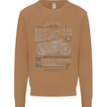 American Custom Motorcycles Motorbike Biker Mens Sweatshirt Jumper Caramel Latte