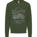 American Custom Motorcycles Motorbike Biker Mens Sweatshirt Jumper Forest Green