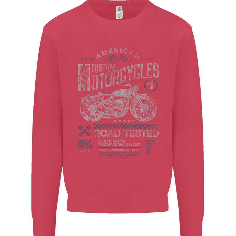 American Custom Motorcycles Motorbike Biker Mens Sweatshirt Jumper Heliconia