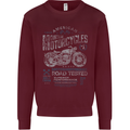 American Custom Motorcycles Motorbike Biker Mens Sweatshirt Jumper Maroon