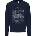 American Custom Motorcycles Motorbike Biker Mens Sweatshirt Jumper Navy Blue