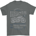 American Custom Motorcycles Motorbike Biker Mens T-Shirt Cotton Gildan Charcoal