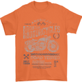 American Custom Motorcycles Motorbike Biker Mens T-Shirt Cotton Gildan Orange