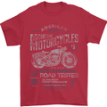American Custom Motorcycles Motorbike Biker Mens T-Shirt Cotton Gildan Red