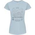 American Custom Motorcycles Motorbike Biker Womens Petite Cut T-Shirt Light Blue