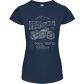 American Custom Motorcycles Motorbike Biker Womens Petite Cut T-Shirt Navy Blue