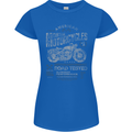 American Custom Motorcycles Motorbike Biker Womens Petite Cut T-Shirt Royal Blue