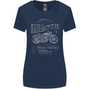 American Custom Motorcycles Motorbike Biker Womens Wider Cut T-Shirt Navy Blue
