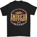 American Customs Cafe Racer Biker Mens T-Shirt Cotton Gildan Black