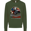American Customs Hot Rod Garage USA Kids Sweatshirt Jumper Forest Green