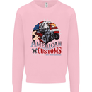 American Customs Hot Rod Garage USA Kids Sweatshirt Jumper Light Pink