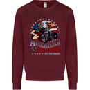 American Customs Hot Rod Garage USA Kids Sweatshirt Jumper Maroon