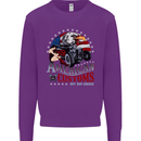American Customs Hot Rod Garage USA Kids Sweatshirt Jumper Purple