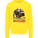 American Customs Hot Rod Garage USA Kids Sweatshirt Jumper Yellow