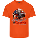 American Customs Hot Rod Garage USA Kids T-Shirt Childrens Orange