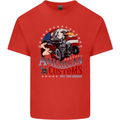 American Customs Hot Rod Garage USA Kids T-Shirt Childrens Red
