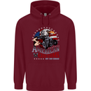 American Customs Hot Rod Garage USA Mens 80% Cotton Hoodie Maroon
