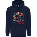 American Customs Hot Rod Garage USA Mens 80% Cotton Hoodie Navy Blue
