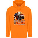 American Customs Hot Rod Garage USA Mens 80% Cotton Hoodie Orange
