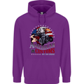 American Customs Hot Rod Garage USA Mens 80% Cotton Hoodie Purple