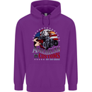 American Customs Hot Rod Garage USA Mens 80% Cotton Hoodie Purple