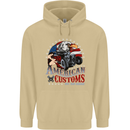 American Customs Hot Rod Garage USA Mens 80% Cotton Hoodie Sand