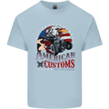 American Customs Hot Rod Garage USA Mens Cotton T-Shirt Tee Top Light Blue