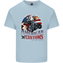 American Customs Hot Rod Garage USA Mens Cotton T-Shirt Tee Top Light Blue