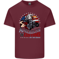 American Customs Hot Rod Garage USA Mens Cotton T-Shirt Tee Top Maroon